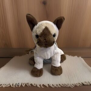 Ganz Webkinz Signature Plush Beige & Brown Stuffed Animal Siamese Cat 8"